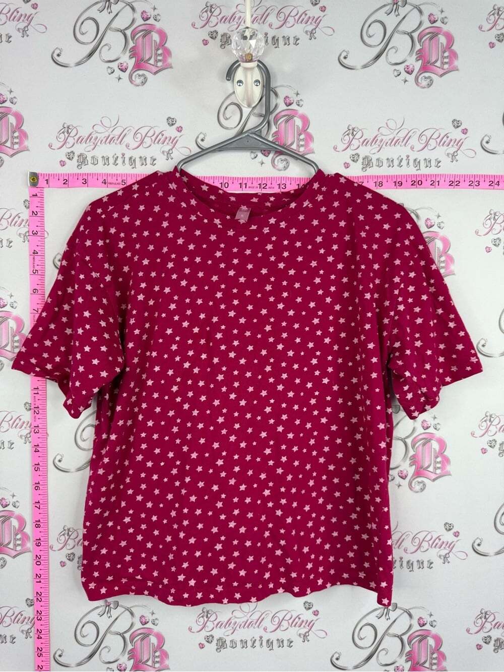 SIESTA T-shirt stars Women’s Pink Star Print Short Sleeve Tee